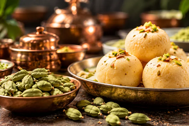 Indian sweets with green cardamom