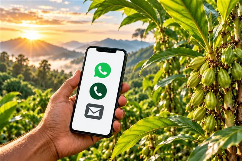 Sending an enquiry by WhatsApp, phone or email